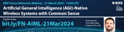 Artificial General Intelligence (AGI)-Native Wireless Systems with Common Sense webinar banner